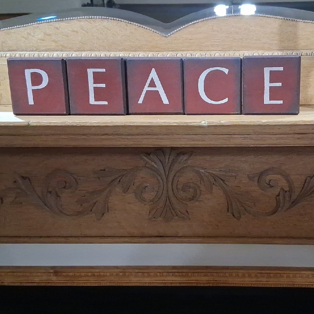 Wooden Peace Sign Decor
